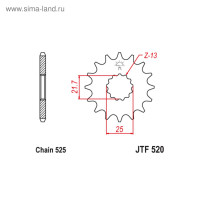   Jt Sprockets Jtf520-17,  525, 17 