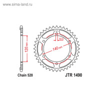   Jt Sprockets Jtr1490-45,  520, 45 