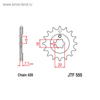   Jt Sprockets Jtf555-13,  428, 13 