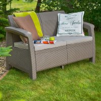   Keter Corfu Ii Love Seat Cappucino