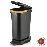 Мусорный бак с педалью Be-eco 20л, черный-желтый