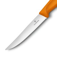 Нож кухонный для стейка Swiss Classic Gourmet 12 см, рукоять оранжевая, 6.
