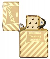  Zippo Vintage Box Top   High Polish Brass, /