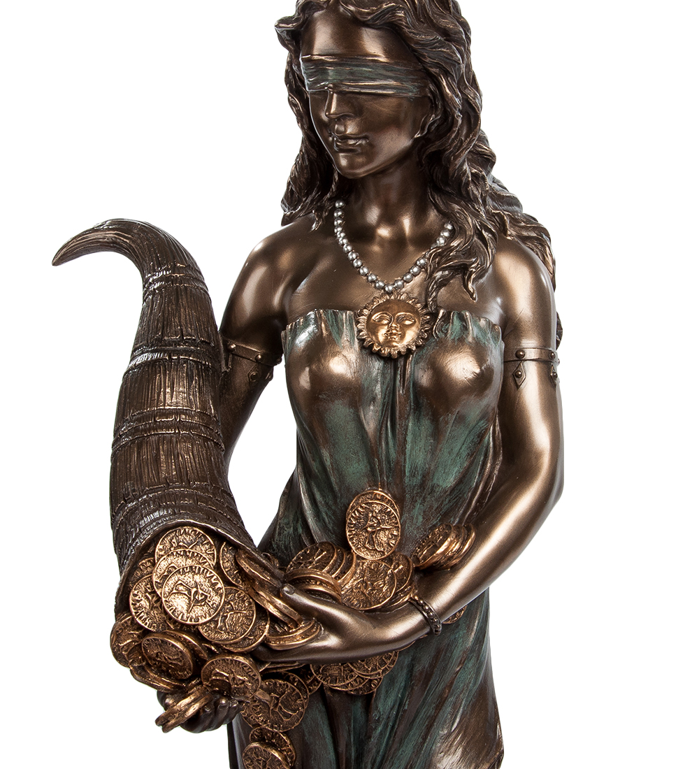 Богатство древнегреческий. Статуэтка Veronese "Фортуна - богиня удачи". Фортуна богиня удачи Греция. Богиня Фортуна с рогом изобилия. Древнеримская богиня Фортуна.
