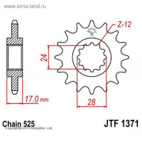   Jtf1371-14, F1371-14, Jt Sprockets,  525, 14 