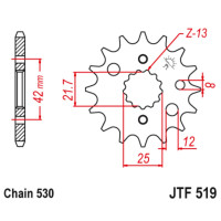  Jt Sprockets Jtf519-17,  530, 17 
