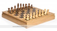 Шахматы классические, доска дуб 45х45, фигуры самшит и палисандр 8,3см