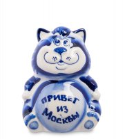 Гл-361 фигурка кот мультик (гжельский фарфор)