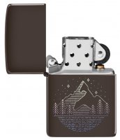 Зажигалка Zippo Mountain Design с покрытием Brown, латунь/сталь, коричнева