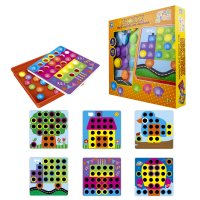 1toy игродром мозаика для малышей кнопик, 41 кнопка, 6 трафаретов