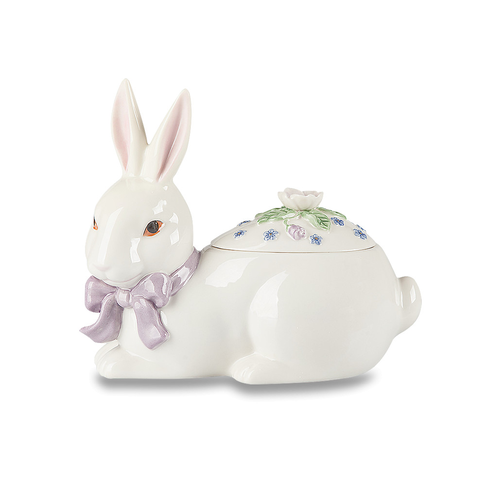Шкатулка «весенний кролик», размер: 18 см, материал: костяной фарфор, цвет