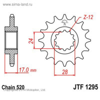 ������ ������� Jtf1295-15, F1295-15, Jt Sprockets, ���� 520, 15 ������