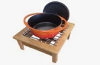 Single Wooden Chafer Chafing Dish.  36x38cm. With Stainless Steel Grating.