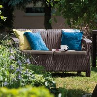  Keter Corfu Ii Love Seat Brown