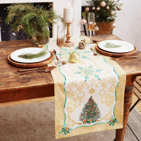     Golden Christmas 40*147 , 100% ,  190/3