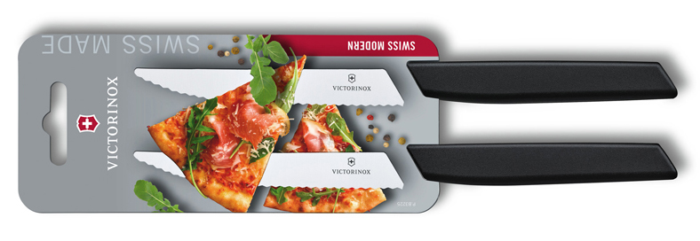Набор из 2 ножей для стейка и пиццы Victorinox Swiss Modern, 12 см, с волн