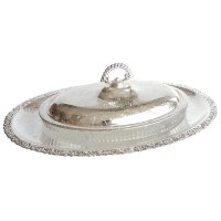 Блюдо овальное с крышкой на подставке Queen Anne 40х26х13см