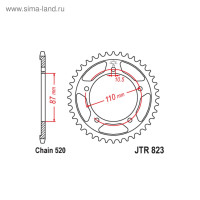   Jt Sprockets Jtr823-49,  520, 49 