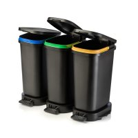 Мусорный бак с педалью Be-eco 20л, черный-желтый