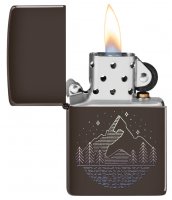 Зажигалка Zippo Mountain Design с покрытием Brown, латунь/сталь, коричнева