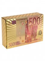 Карты игральные пластиковые золотые с красным 500 евро (54 шт.)