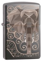  Zippo Elephant Fancy Fill Design   Black Ice, /