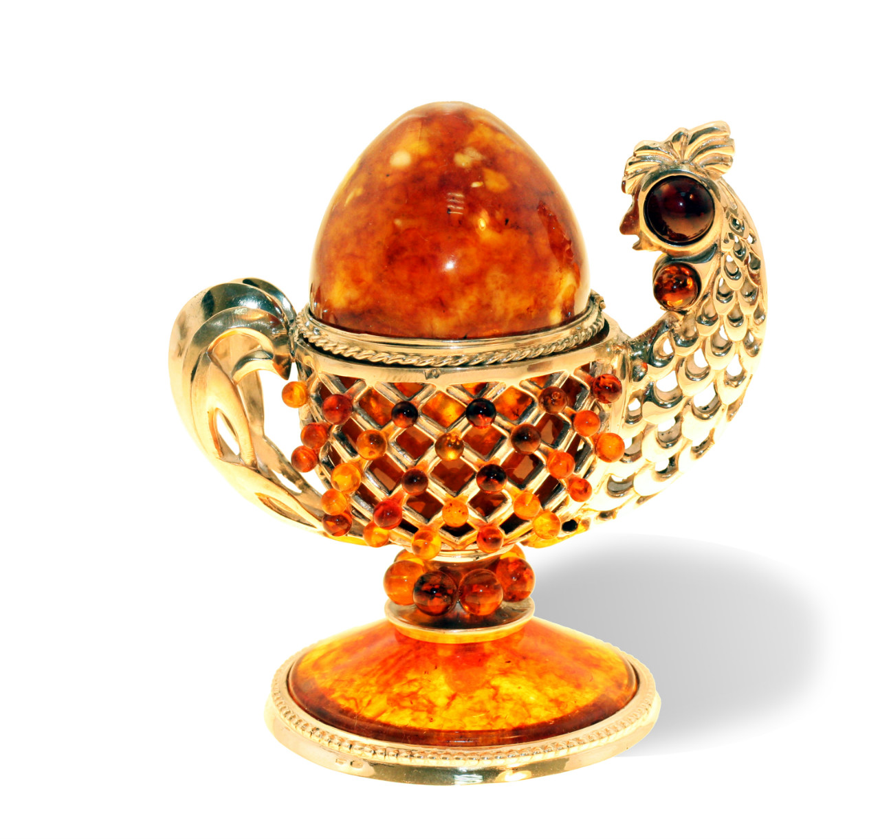 Сувенир-шкатулка "курочка" из янтаря