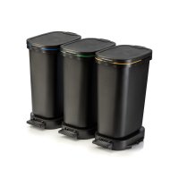 Мусорный бак с педалью Be-eco 20л, черный-желтый