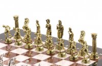 Шахматы с металлическими фигурами "олимпийские игры" 32х32 см лемезит мрам
