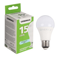   Generica A60, 15 , , 6500 , E27, 230 , Ll-a60-15-230-65-e27-g