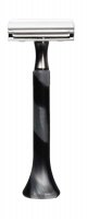 Станок для бритья Erbe с двумя лезвиями, цвет хром, ручка- силикон, цвет: 