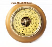 Барометр термометр бтк-сн 18,"шлифованное золото"  размер 21х5см