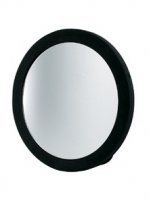 Зеркало заднего вида полимер,черное, круглое, с ручкой, диаметр 23,5 см