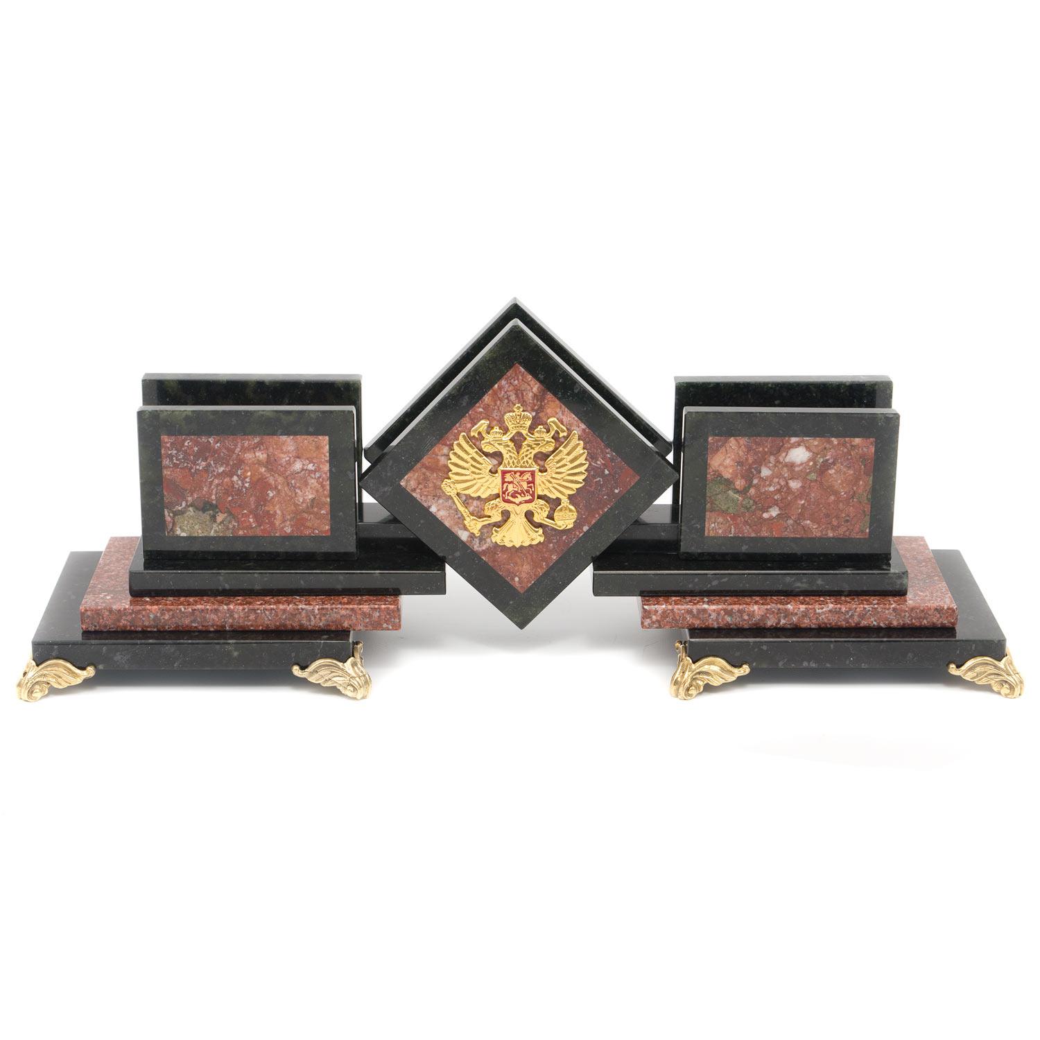 

Настольный набор Лидер с гербом креноид змеевик