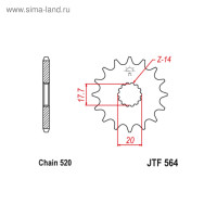   Jt Sprockets Jtf564-13,  520, 13 