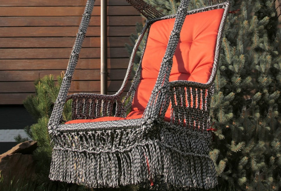 Плетёное подвесное кресло-качели Lite инка, садовая мебель