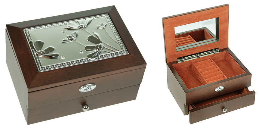 

Шкатулка ювелирная MORETTO 2-х ярусная 18*13*10см