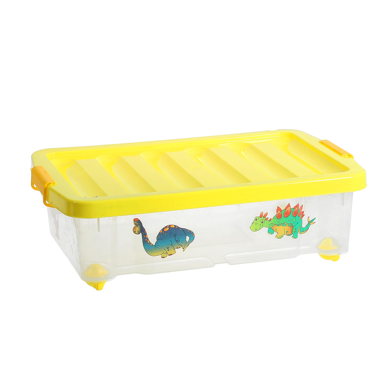 

Ящик JUNIOR ДИНО на роликах с крышкой 30л