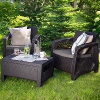    Keter Corfu Ii Weekend Set Brown