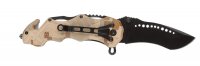 Нож складной Stinger,100 мм (черный), рукоять: алюминий (песочный камуфляж