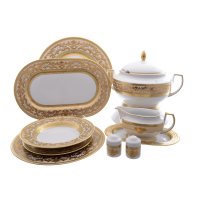    6  Falkenporzellan Alena 3d Creme Gold Constanza 