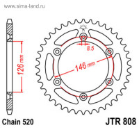  , Jt Sprockets R808-44,  520, 44 