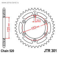   Jtr301-45, R301-45, Jt Sprockets,  520, 45 
