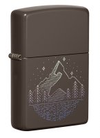 Зажигалка Zippo Mountain Design с покрытием Brown, латунь/сталь, коричнева