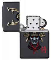  Zippo Samurai Helmet Design   Black Matte, /