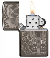  Zippo Elephant Fancy Fill Design   Black Ice, /