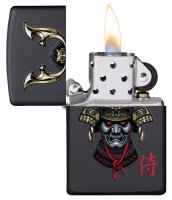  Zippo Samurai Helmet Design   Black Matte, /