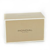 Бритвенный набор Mondial: станок, помазок, подставка; дерево венге