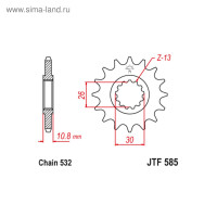 ������ ������� Jt Sprockets Jtf585-17, ���� 532, 17 ������