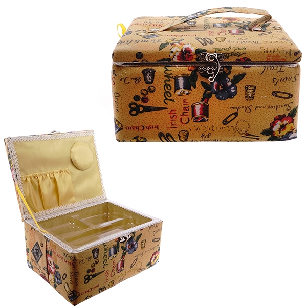 

Шкатулка для рукоделия с подносом, L21,5 W16,5 H12,5см